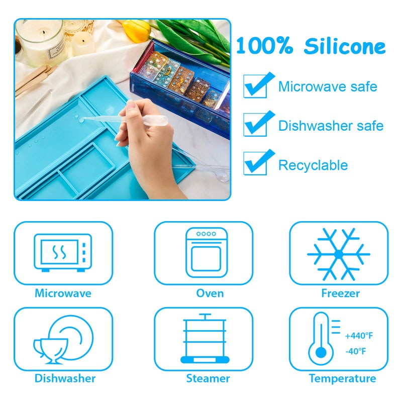 Patelai Dominoes Storage Box Resin Mold Domino Box Jewelry Storage Case Mold Slide Holder Silicone Case Epoxy Resin Casting for DIY Jewelry Home Decoration - Image 3