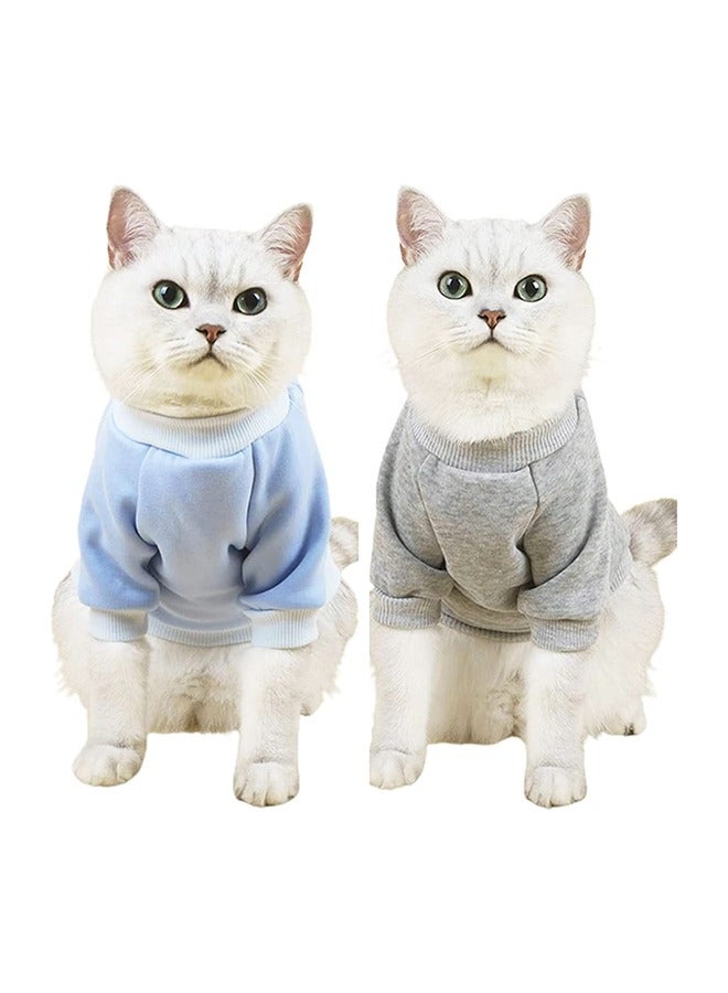 Generic 2 Pet Sweaters for Hairless Cats & Small Dogs - Cotton Pullover Shirts with Sleeves,Size M  - Image 1