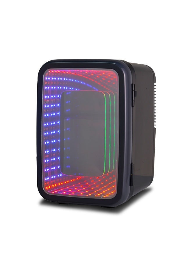 ميكس ثلاجة محمولة - مبرد صغير الحجم سعة 4 لترات مزود بإضاءة RGB، وغطاء مغناطيسي، وقسمين، مبرد محمول للسيارة والمكتب والسفر والمنزل - Image 1