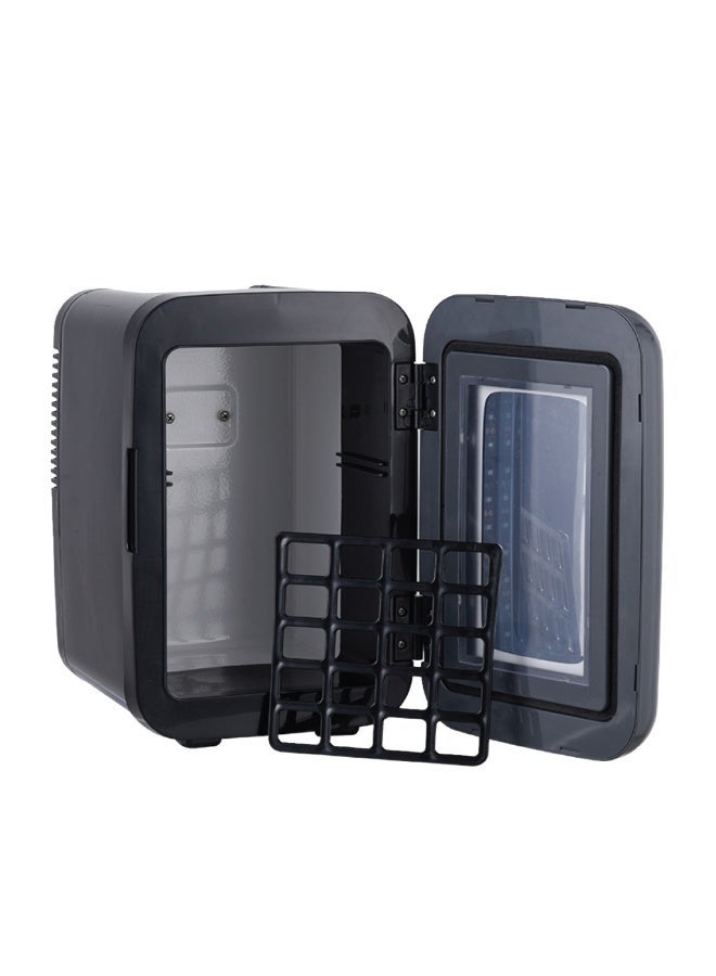 ميكس ثلاجة محمولة - مبرد صغير الحجم سعة 4 لترات مزود بإضاءة RGB، وغطاء مغناطيسي، وقسمين، مبرد محمول للسيارة والمكتب والسفر والمنزل - Image 2