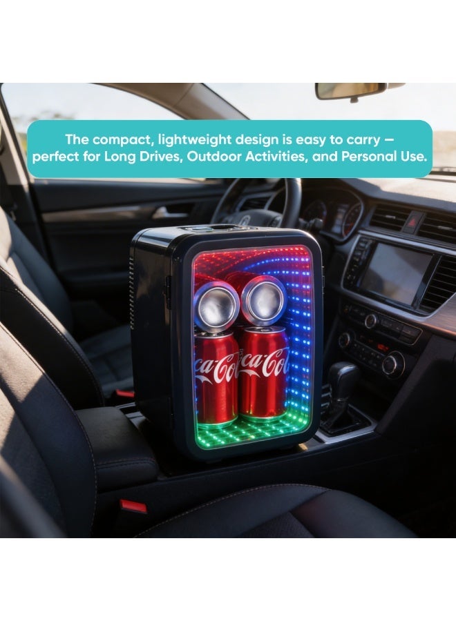 MYX Portable Fridge – 4L Compact Mini Cooler with RGB Light, Magnetic Lid, Dual Partition, Portable Chiller for Car, Office, Travel, and Home - Image 3