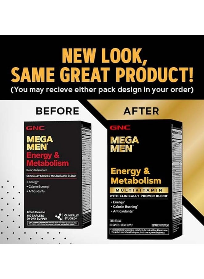GNC Mega Men Energy & Metabolism Multivitamin  Antioxidants and Increased Calorie Burning 180 Count  - Image 4