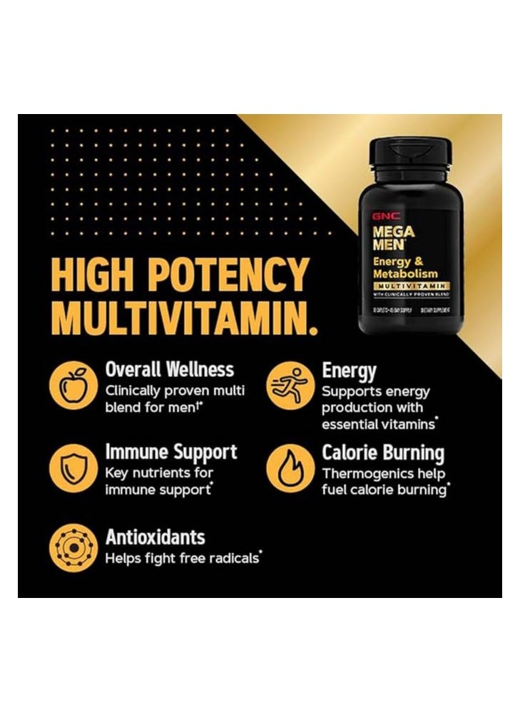 GNC Mega Men Energy & Metabolism Multivitamin  Antioxidants and Increased Calorie Burning 180 Count  - Image 5