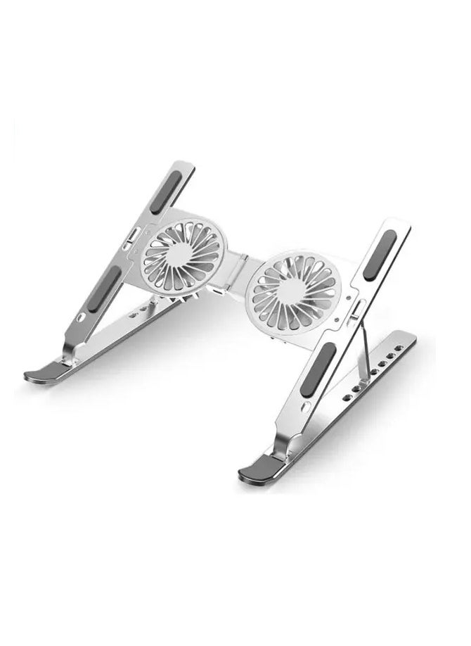Generic Dual Fan Cooling Aluminum Foldable Laptop Stand 
