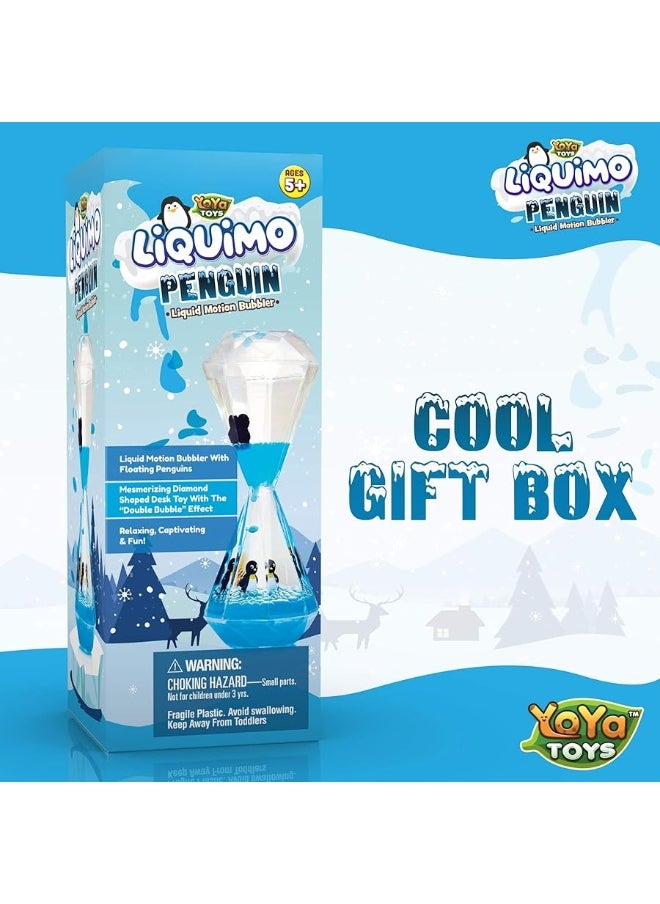 YoYa Toys - YoYa Toys Liquimo Penguin - Liquid Motion Bubbler for Kids and Adults - Penguin Theme - Satisfying Toys for Stress and Anxiety Relief - Fidget Toy Can Be Used as a Colorful Kitchen Timer - Image 1