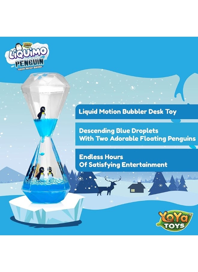YoYa Toys - YoYa Toys Liquimo Penguin - Liquid Motion Bubbler for Kids and Adults - Penguin Theme - Satisfying Toys for Stress and Anxiety Relief - Fidget Toy Can Be Used as a Colorful Kitchen Timer - Image 1