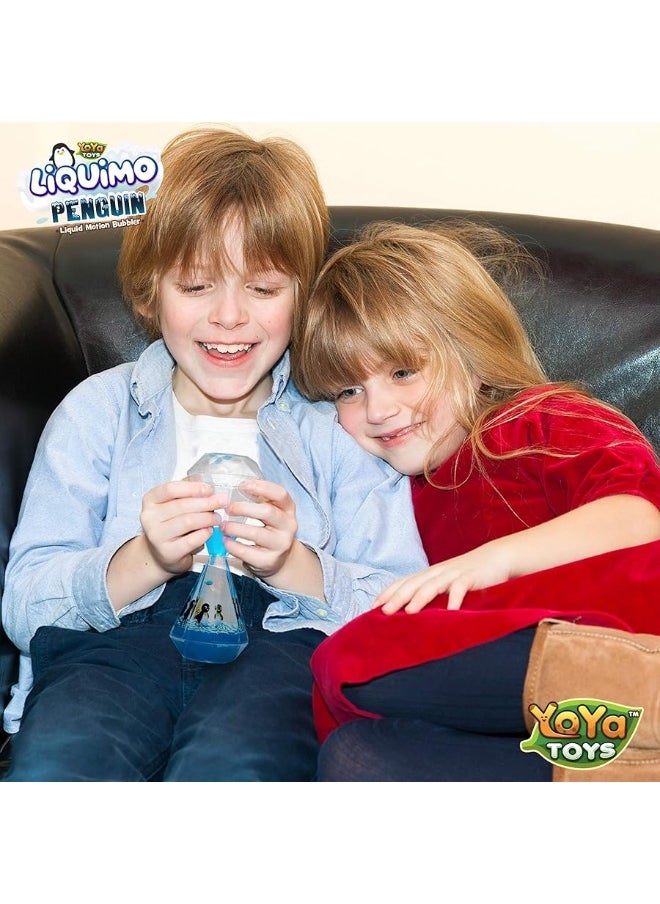 YoYa Toys - YoYa Toys Liquimo Penguin - Liquid Motion Bubbler for Kids and Adults - Penguin Theme - Satisfying Toys for Stress and Anxiety Relief - Fidget Toy Can Be Used as a Colorful Kitchen Timer - Image 1
