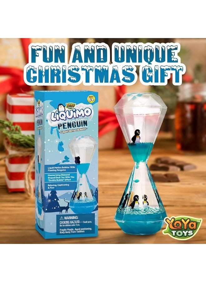 YoYa Toys - YoYa Toys Liquimo Penguin - Liquid Motion Bubbler for Kids and Adults - Penguin Theme - Satisfying Toys for Stress and Anxiety Relief - Fidget Toy Can Be Used as a Colorful Kitchen Timer - Image 1