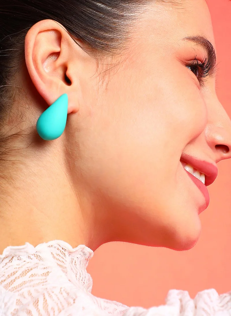 SOHI Teardrop Shaped Artificial Stud Earring Jewellery