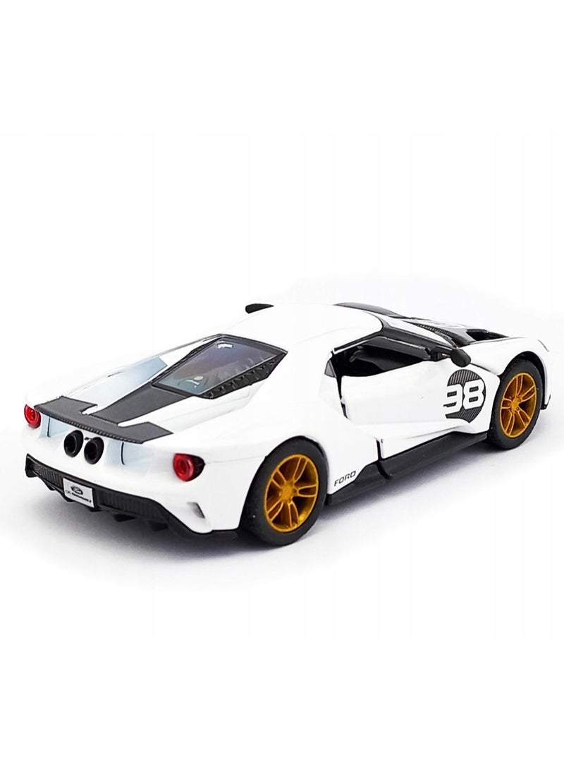 Kinsmart 1:38 Scale White Sports Car Die-Cast Model Toy – Alloy Pull Back Racing Car with Openable Doors for Kids & Collectors” - Image 2