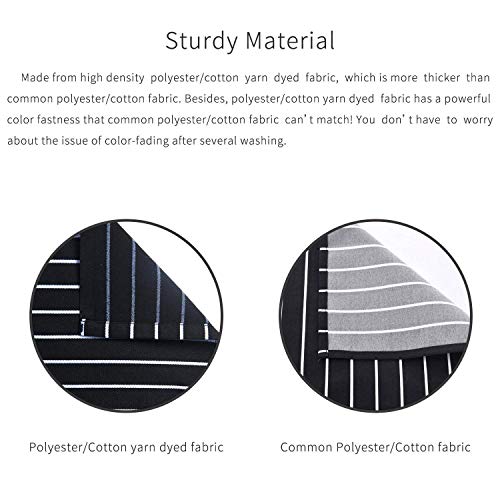 ALIPOBO Aprons for Women and Men, Kitchen Chef Apron with 3 Pockets and 40" Long Ties, Adjustable Bib Apron for Cooking, Serving - 32" x 28" - Black/White Pinstripe - 1 Pcs - Image 4