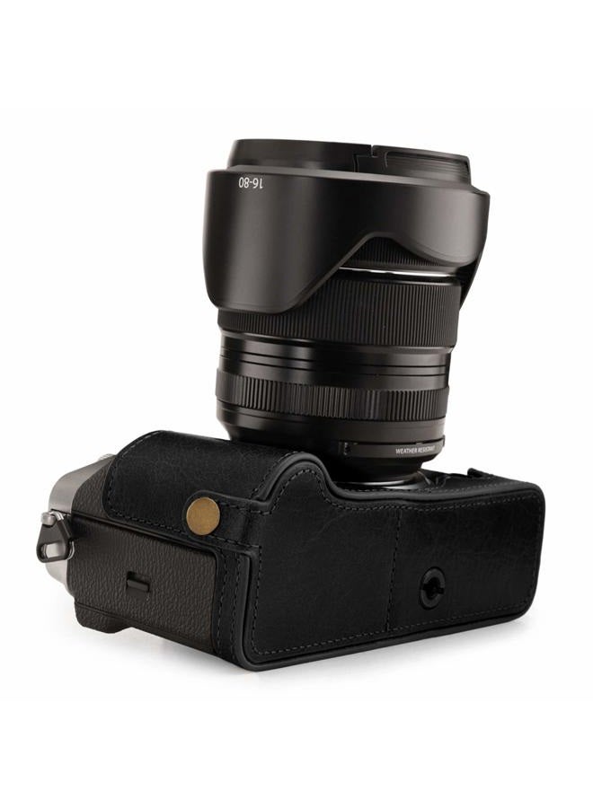 MegaGear MG1923 Ever Ready Genuine Leather Camera Half Case Compatible with Fujifilm X-T4 - Black - Image 2