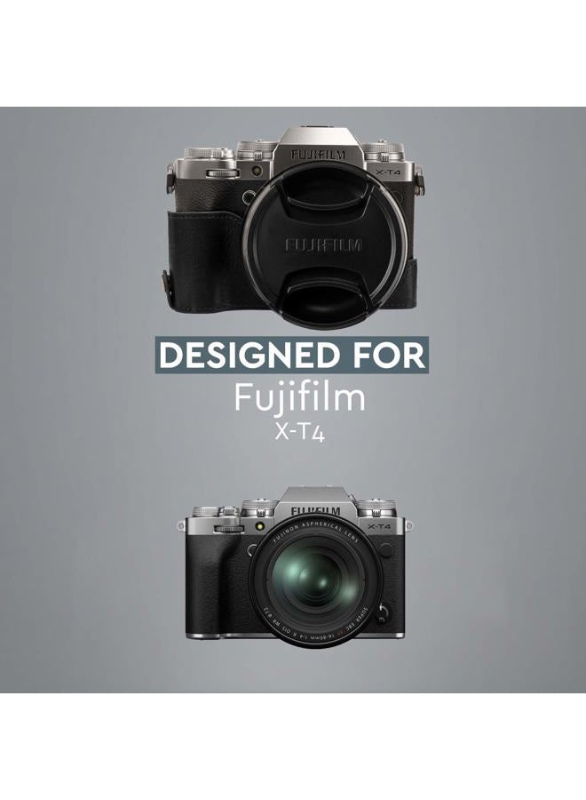 MegaGear MG1923 Ever Ready Genuine Leather Camera Half Case Compatible with Fujifilm X-T4 - Black - Image 5