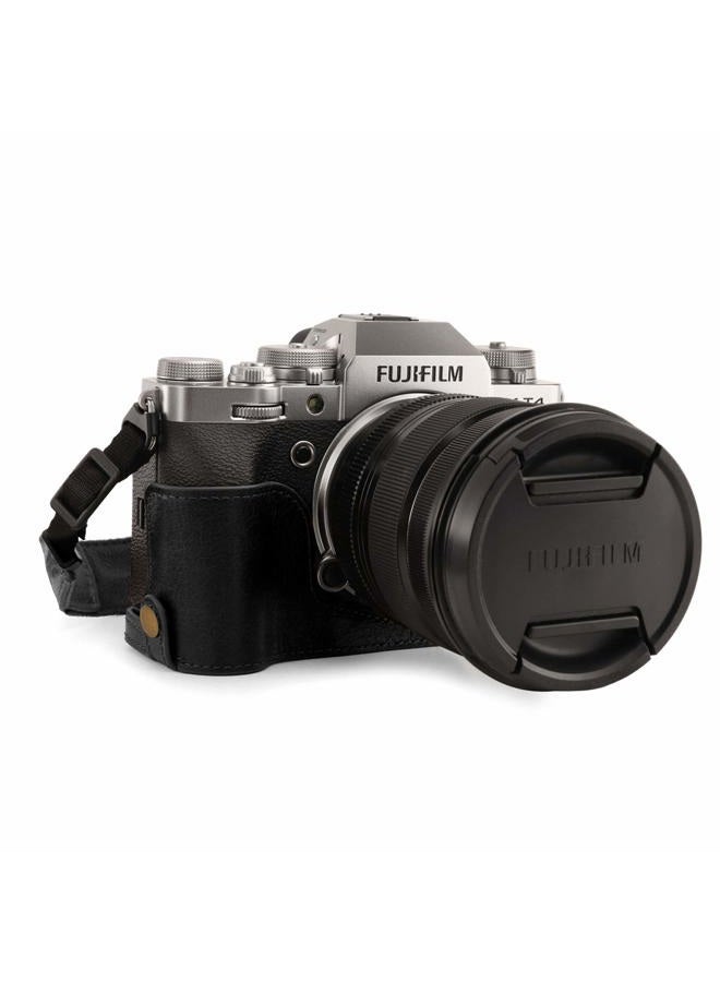 MegaGear MG1923 Ever Ready Genuine Leather Camera Half Case Compatible with Fujifilm X-T4 - Black - Image 1