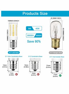 Y&D E17 LED Bulb, Small Screw Refrigerator Light, Dimmable 5W Microwave Daylight White 6000K, Suitable for Microwave, 2 Pack  - Image 3
