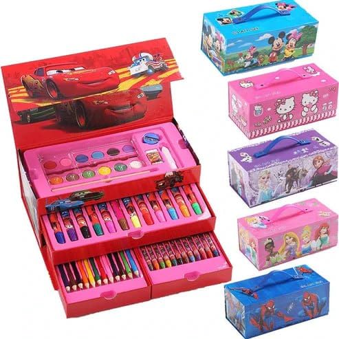 KRIDEZ Children Deluxe Art Drawing Crayon Color Set for Kids Case Art and Craft Supplies Drawing and Painting Set Great Gift (54 PCS)- pack of 1 box - Image 1