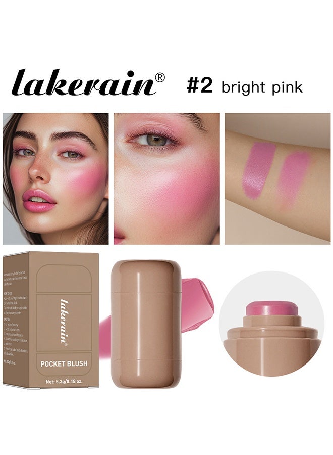 lakerain Pocket Blush ,Soft & Velvety Texture,Long-Lasting, Luminous Finish ,Hydrating & Blendable , Natural Glow for All Skin Types #02 - Image 2