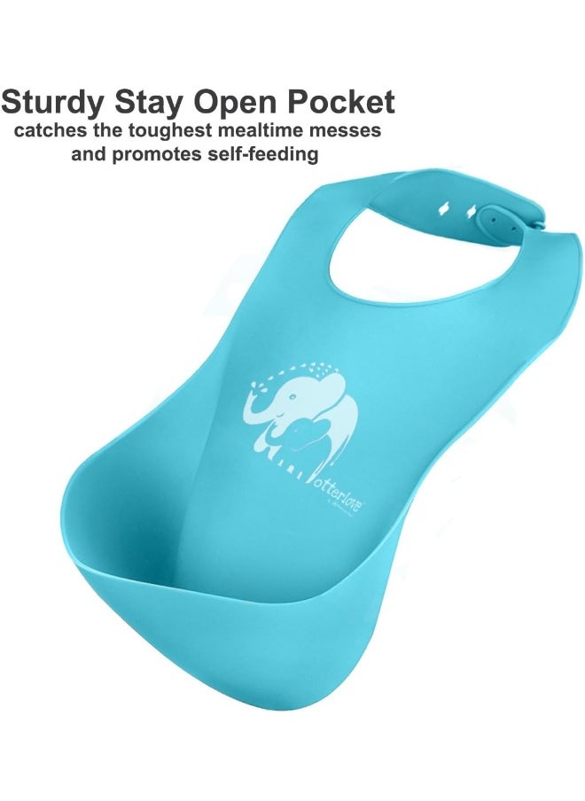otterlove Otterlove Silicone Bibs - Set of Two Waterproof Bibs  - Image 5