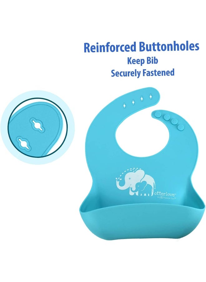 otterlove Otterlove Silicone Bibs - Set of Two Waterproof Bibs  - Image 4