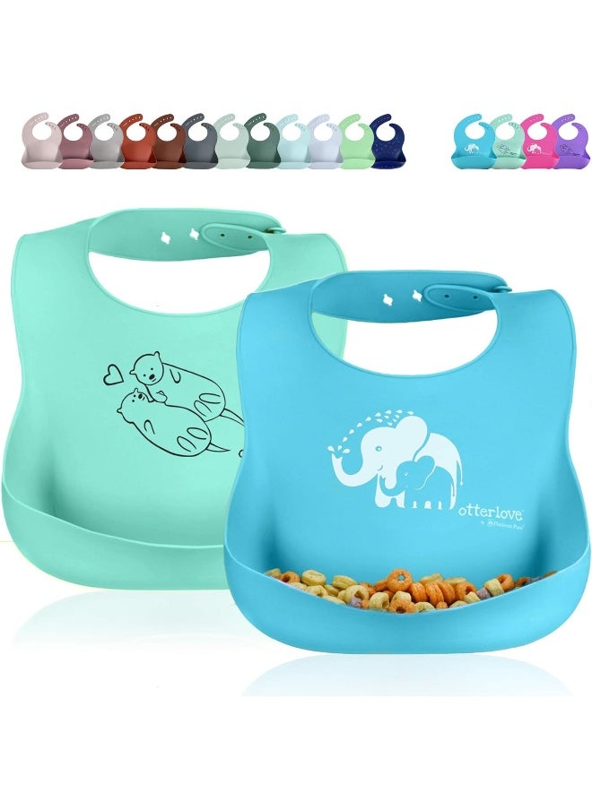 otterlove Otterlove Silicone Bibs - Set of Two Waterproof Bibs  - Image 1