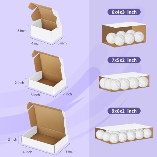 Eupako 30 Pack Small Shipping Boxes Assorted Sizes, 6x4x3, 7x5x2, 9x6x2-10 PCS Each Small Boxes, White Corrugated Box Mailers, Cardboard Boxes for Packaging Small Business, Mailing - Image 2
