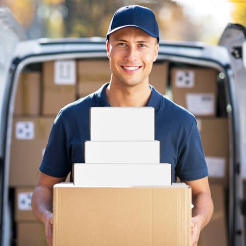 Eupako 30 Pack Small Shipping Boxes Assorted Sizes, 6x4x3, 7x5x2, 9x6x2-10 PCS Each Small Boxes, White Corrugated Box Mailers, Cardboard Boxes for Packaging Small Business, Mailing - Image 5