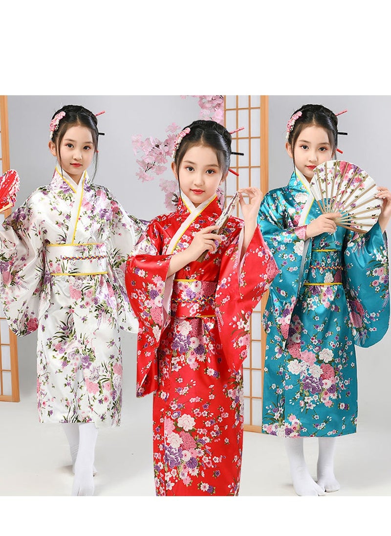 Al Aoyama Al Aoyama  Japanese Costume Girl Deluxe Blossom Kimono Yukata Robe with OBI Belt Party Fancy Dress  - Image 5