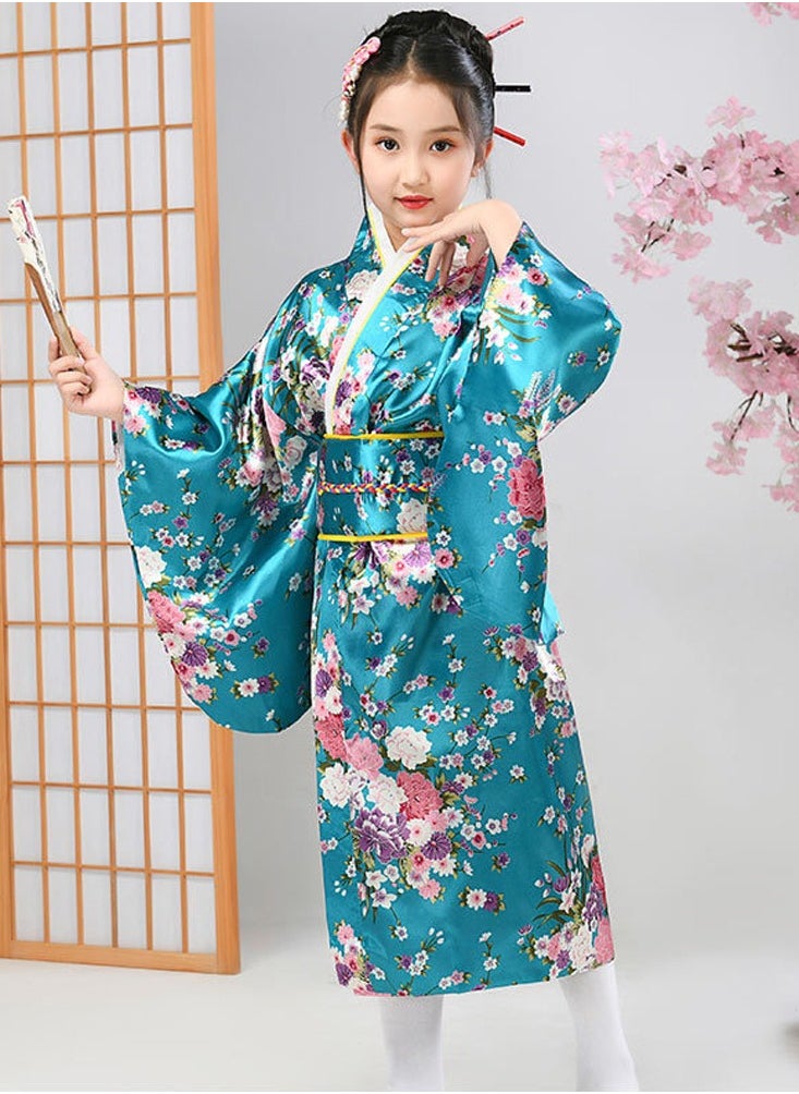 Al Aoyama Al Aoyama  Japanese Costume Girl Deluxe Blossom Kimono Yukata Robe with OBI Belt Party Fancy Dress  - Image 2