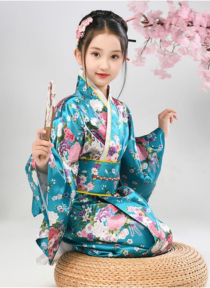 Al Aoyama Al Aoyama  Japanese Costume Girl Deluxe Blossom Kimono Yukata Robe with OBI Belt Party Fancy Dress  - Image 3