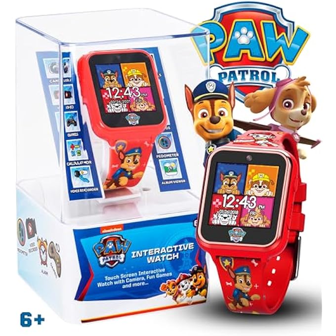 rayihni ساعة ذكية من باو باترول للأطفال بكاميرا سيلفي، صور وفيديو، ساعة توقيت، 6 ألعاب، 3 خلفيات، 10 واجهات، مسجل صوت، ساعة تتبع اللياقة البدنية، منبه Paw4275Az - Image 3