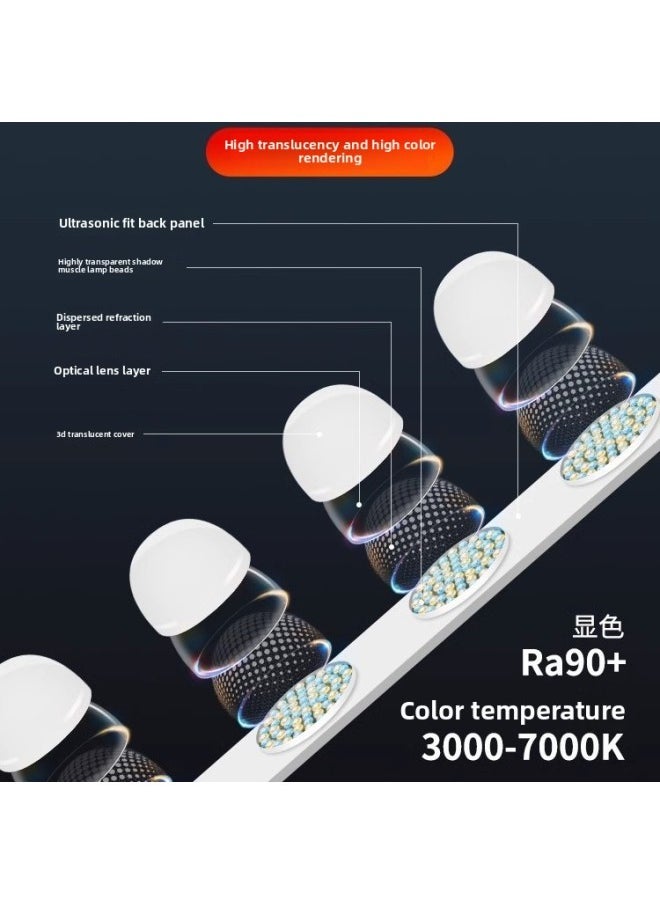 Generic - Double-row Live Light Supplement Anchor Dedicated Desktop Beauty Face Light Shooting Live Room Four Rows Of Face Photo Hair-Specifications:[flagship Model] Single Row Of 4 Bulbs (three-color Stepless Dimming) - Image 1