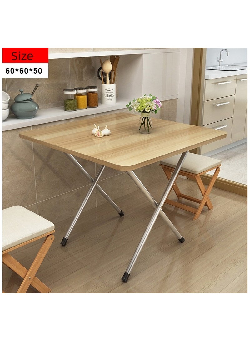 إسكدنيا طاولة قابلة للطي متعددة الوظائف، طاولة خشبية مربعة، طاولة تخييم محمولة، طاولة طعام، حديقة، نزهة، طاولة قهوة (لون خشبي) - Image 2