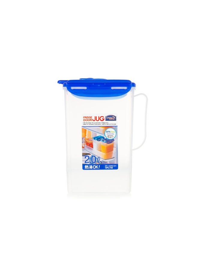 LocknLock Fridge Door Water Jug 2L , BPA-Free Airtight Leakproof Pitcher with Flip-Top Lid, Freezer & Dishwasher Safe, Space-Saving Beverage Container - Image 2