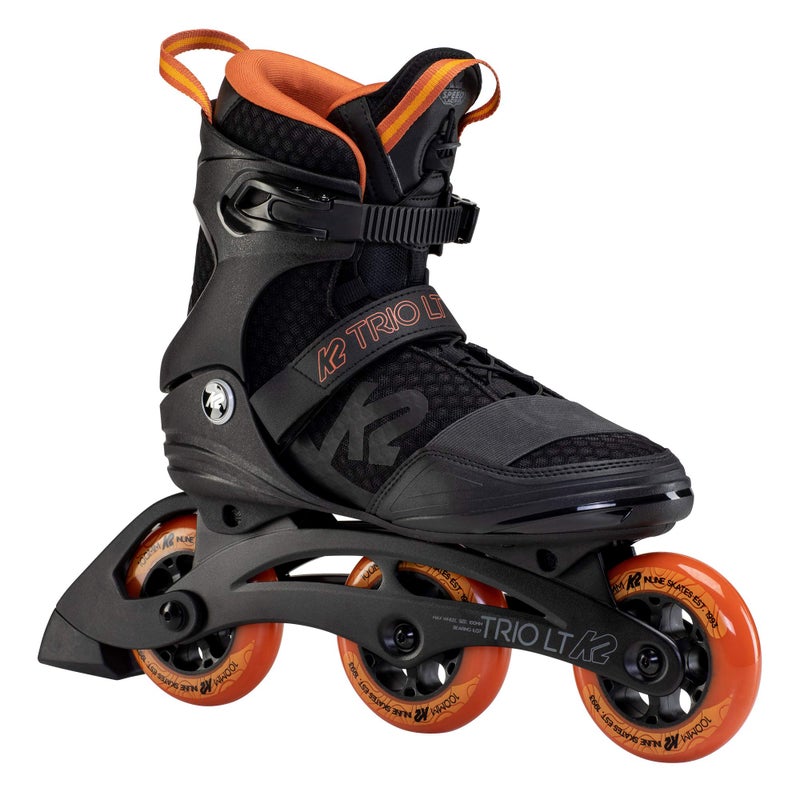 K2 Trio LT 100 Black Orange Mens Urban Inline Skates BlackOrange 80