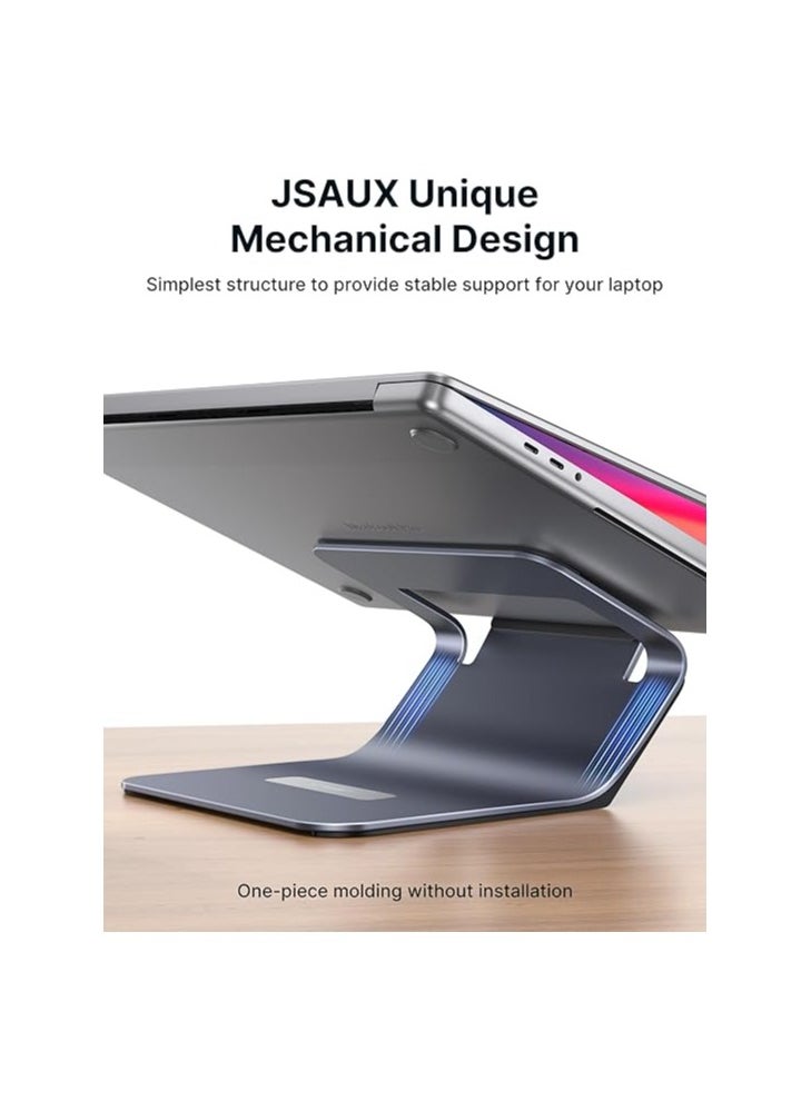 JSAUX - Laptop Stand for Desk, Aluminum 2 in 1 Computer Riser and Tablet Stand, Ergonomic Notebook Holder Compatible with MacBook Air Pro, iPad Air Pro - Image 1
