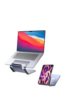Laptop Stand for Desk, Aluminum 2 in 1 Computer Riser and Tablet Stand, Ergonomic Notebook Holder Compatible with MacBook Air Pro, iPad Air Pro