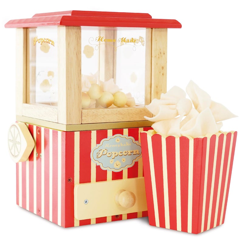 Le Toy Van - Wooden Honeybake Retro Popcorn Machine | Cinema  Kitchen Or Movies Pretend Play | Movie Night Role Kids Play Toy - Image 1