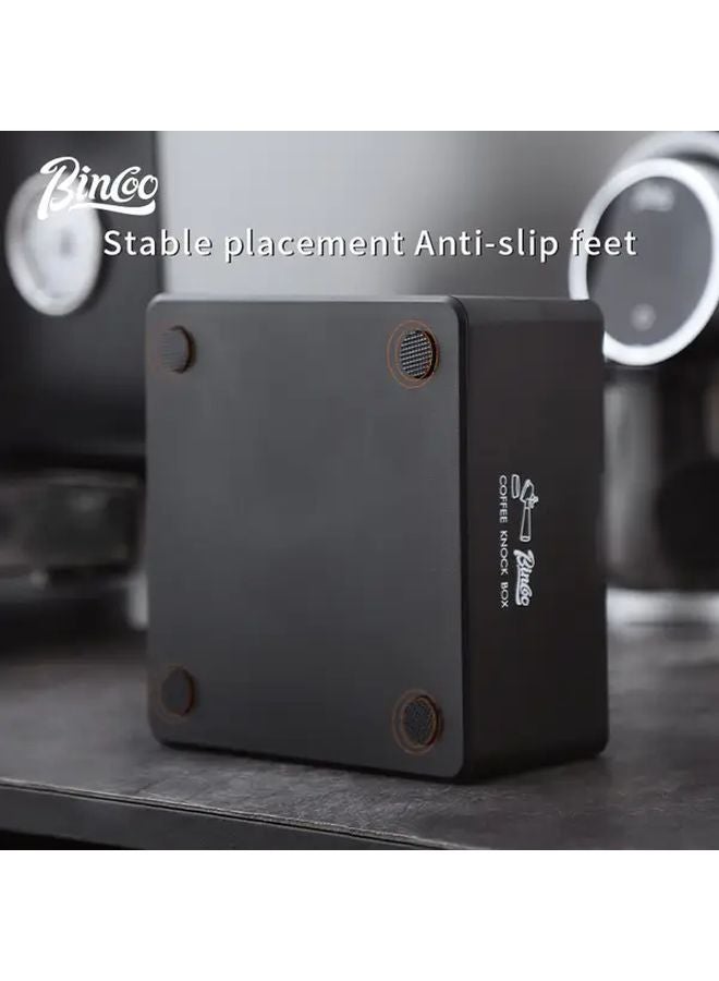 Black Coffee Knock Box Set With Non Slip Silicone And Absorbent Waffle Towel - Image 4