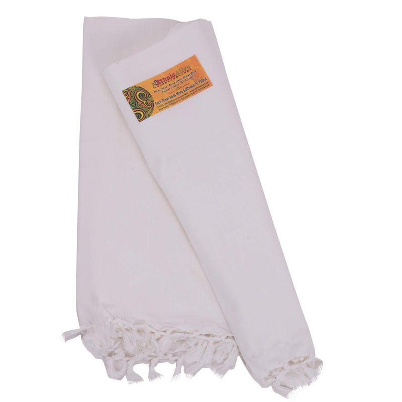 EthnicAlive Bhagalpuri Handloom Organic White Cotton Dull Andi Silk Soft Summer AC Chadar|Comforter|Dohar (Size 273x125cm) - Image 2