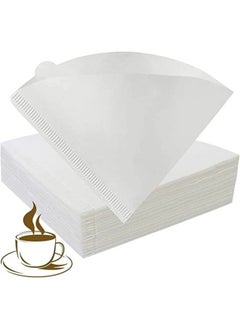 رانك  قمع تقطير V60 سيراميك 01 سماوي مع فلاتر قهوة v60 عدد 100 فلتر مقاس 01 حجم كبير ابيض  - Image 3