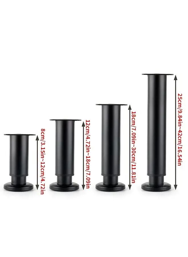 4 قطع أرجل دعم قابلة للتعديل من 3.15 إلى 4.72 بوصة للخزانات والطاولات - Image 4