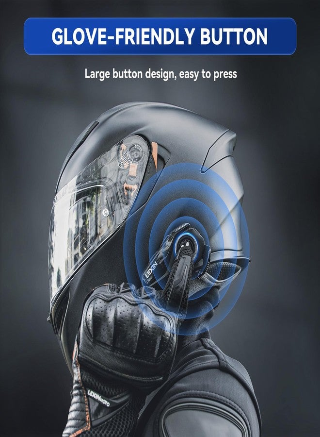 LEXIN G2P Motorcycle Helmet Bluetooth Headset, Group Intercom Communication System, FM Radio/ 6 Shells/Universal Pairing/Private Talk/Noise Cancellation, Fit for Snowmobile/ATV, 1 Pack - Image 3