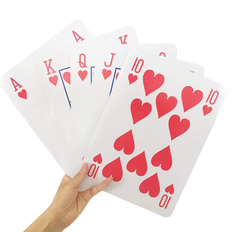 Yuanhe Jumbo Giant Playing Card Deck - 8X11 Inch Large Oversized Cards - Super Big Game Theme Full Deck - For Kids, Adults, Casino Party Decorations - Image 1