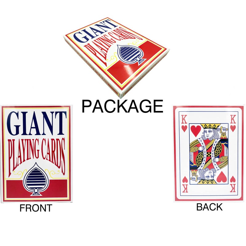 Yuanhe Jumbo Giant Playing Card Deck - 8X11 Inch Large Oversized Cards - Super Big Game Theme Full Deck - For Kids, Adults, Casino Party Decorations - Image 3