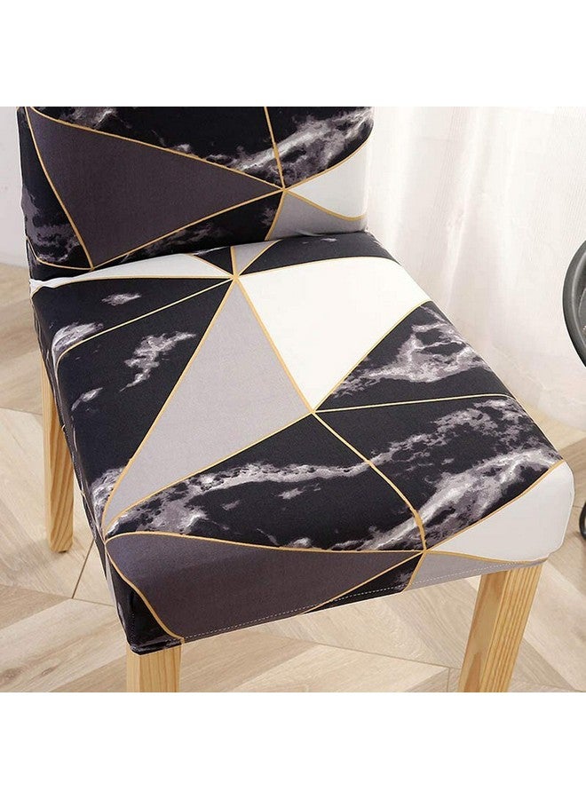 Styleys أغطية كراسي طعام مرنة قابلة للغسل مطبوعة من بوليستر من ستايلز (طقم من 4، بلاك بريزم، SLMC2024) - Image 5
