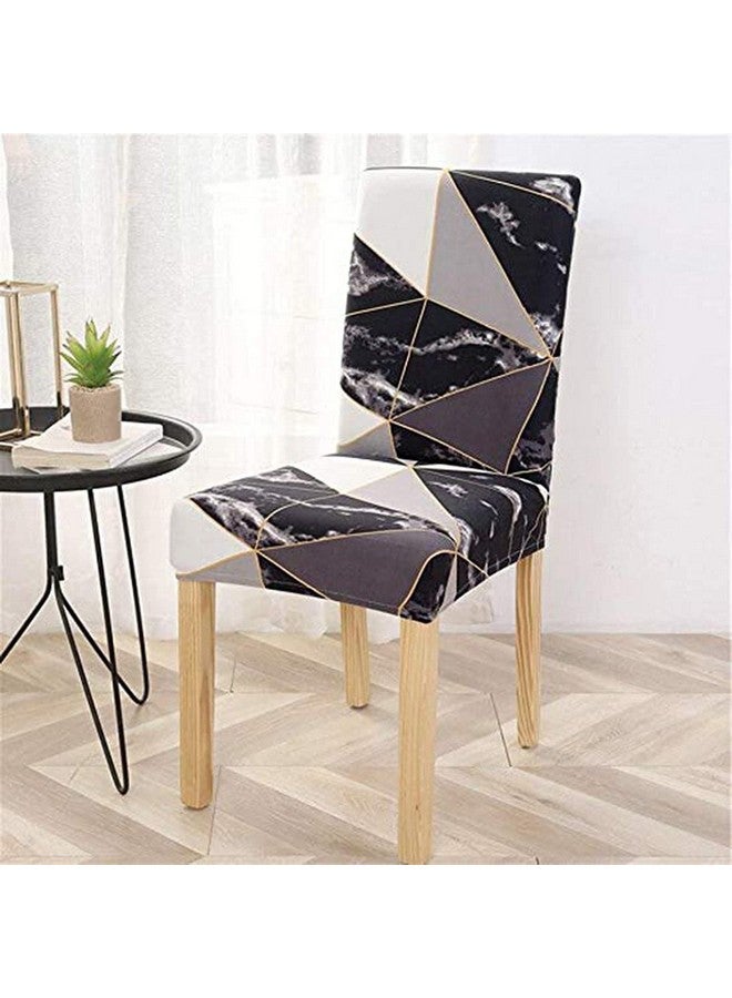 Styleys أغطية كراسي طعام مرنة قابلة للغسل مطبوعة من بوليستر من ستايلز (طقم من 4، بلاك بريزم، SLMC2024) - Image 2