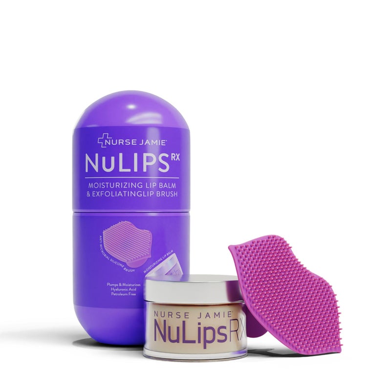 Nurse Jamie NuLipsRX Lip Treatment System â€“ Exfoliating Silicone Brush & Hydrating Balm with Hyaluronic Acid - Image 1