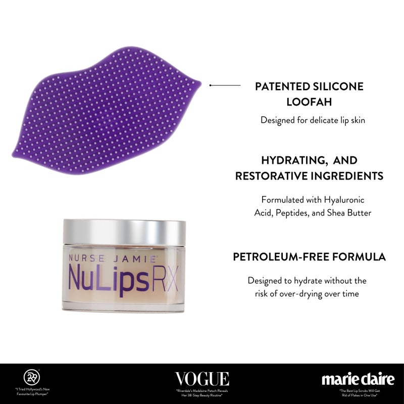 Nurse Jamie NuLipsRX Lip Treatment System â€“ Exfoliating Silicone Brush & Hydrating Balm with Hyaluronic Acid - Image 2