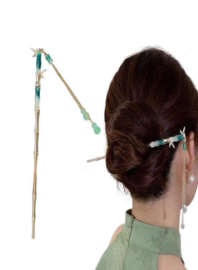 Eclate accessories Vintage Hair Sticks, Metal Pearl Butterfly Flower Design, Chinese Hanfu Style Hair Pins, Gold - Image 1