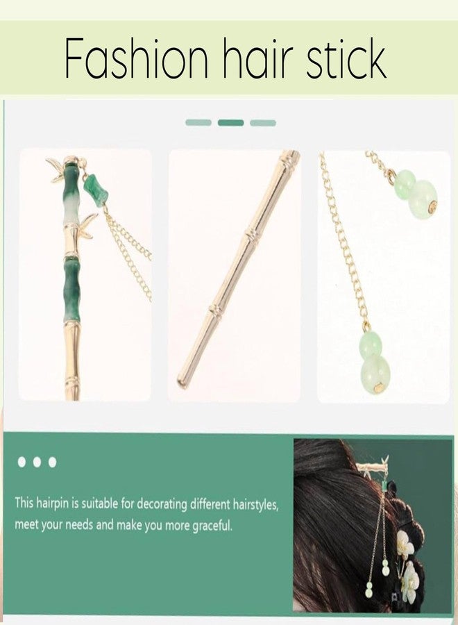 Eclate accessories Vintage Hair Sticks, Metal Pearl Butterfly Flower Design, Chinese Hanfu Style Hair Pins, Gold - Image 4